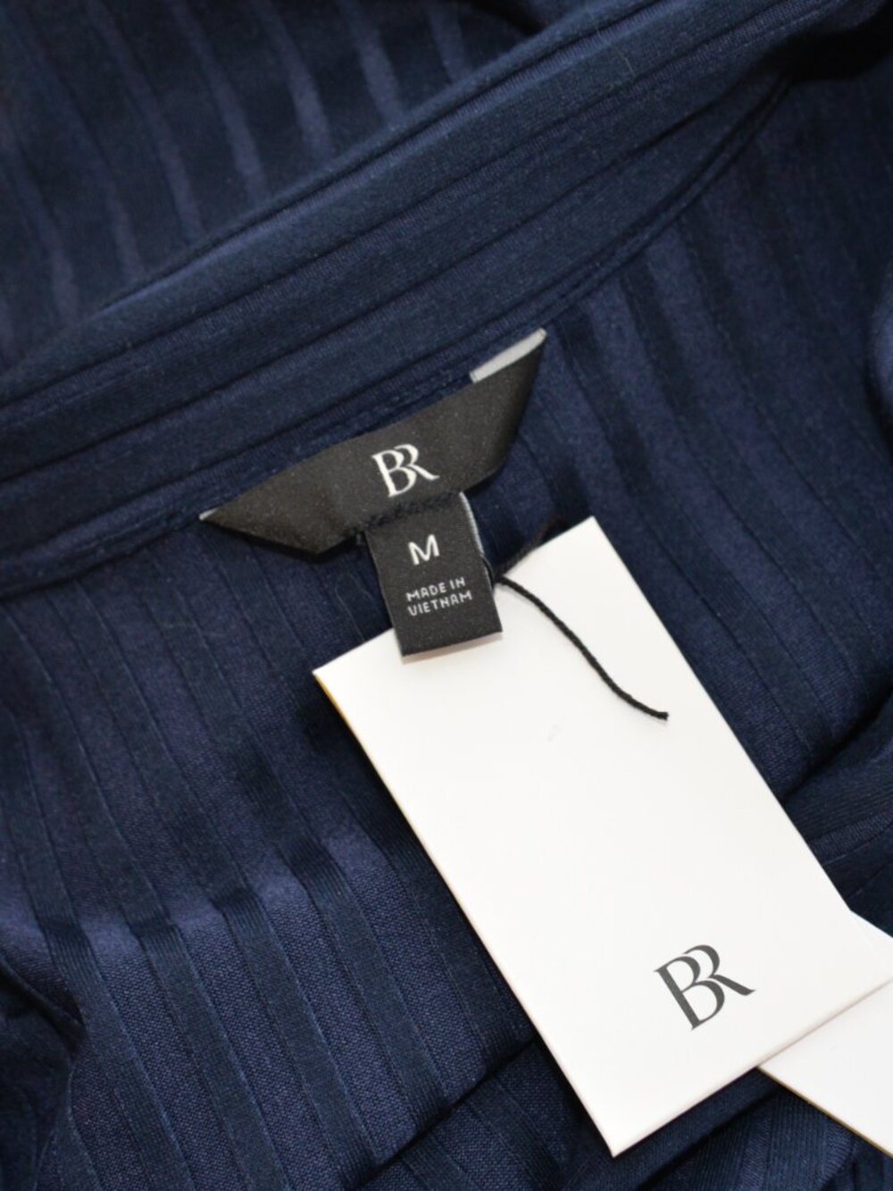NWT Banana Republic Navy Ribbed Button Up Shirt Sz M - Picture 5 of 7